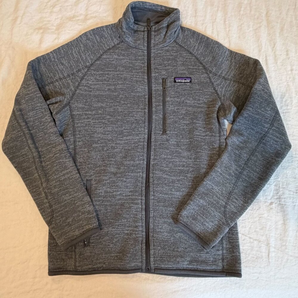 Patagonia Full Zip Fleece Jacket Mens Medium Gray Outdoor Lightweight Jacket